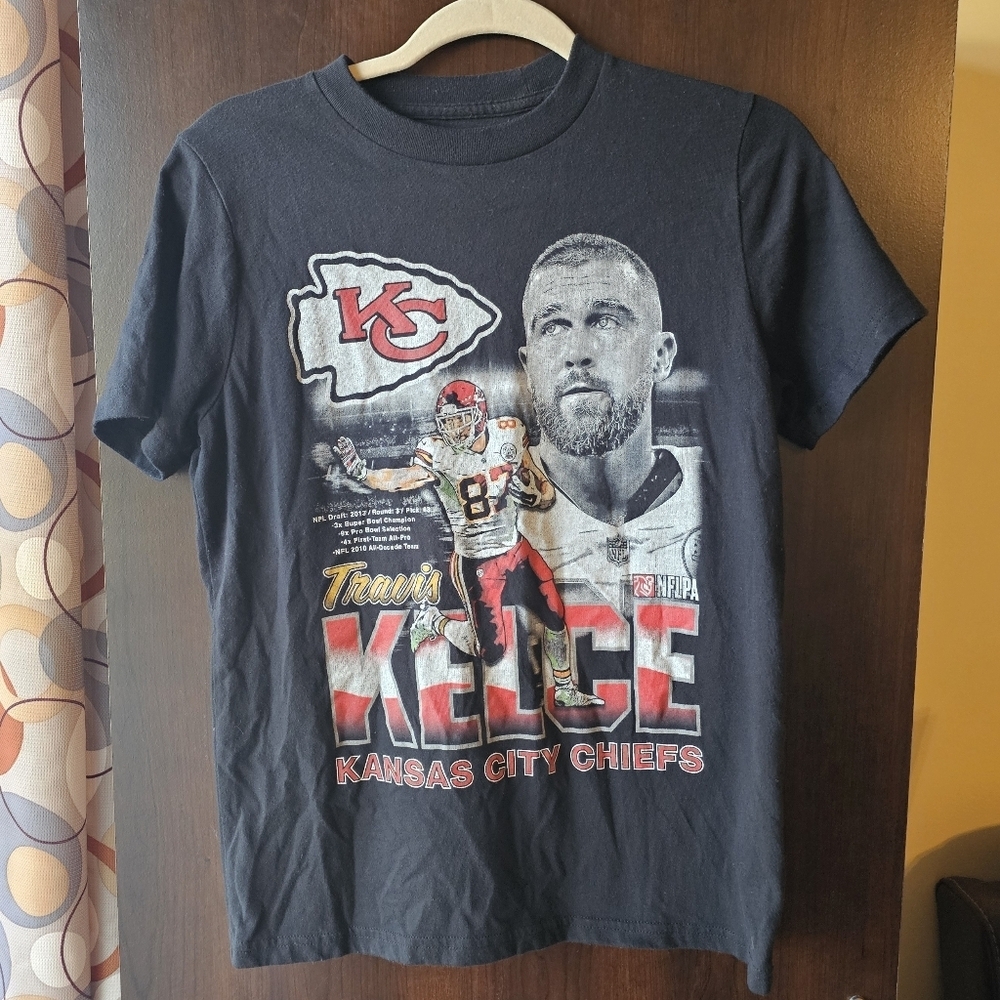 NFL Kansas City Chiefs Travis Kelce Black T-Shirt
